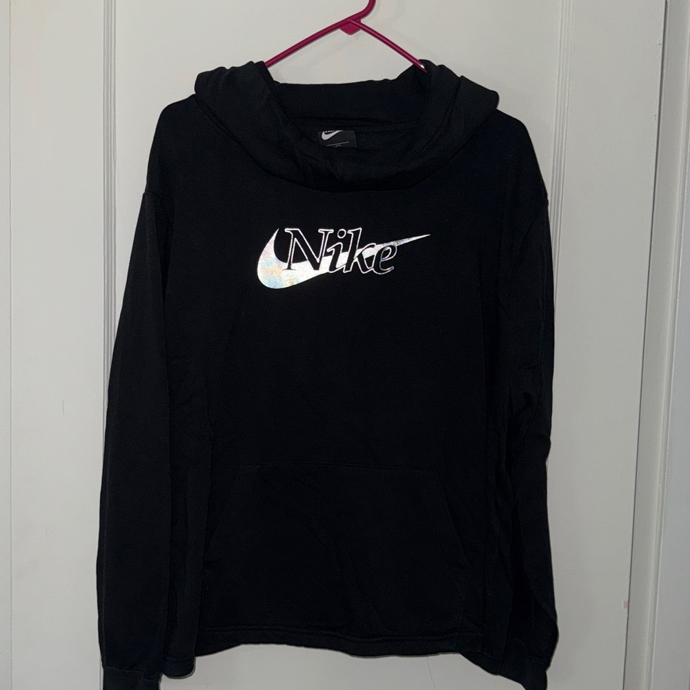 Nike hooded sweatshirt with metallic silver writing - 1X